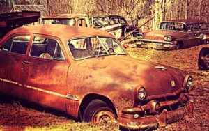 old Ford scrap car