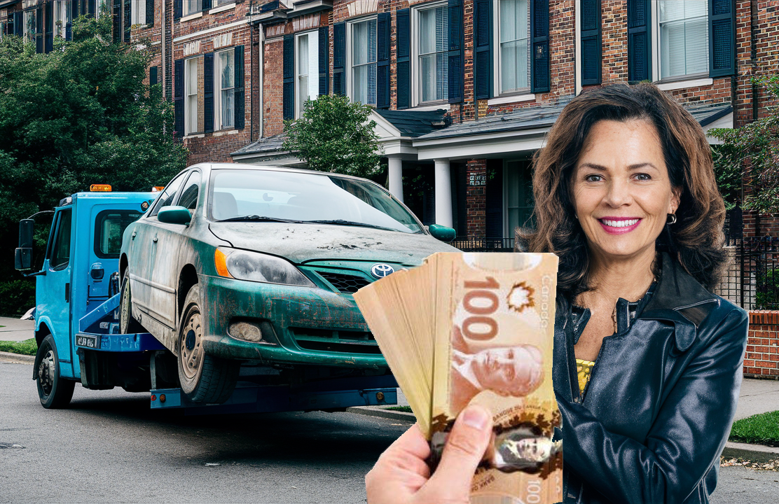 woman gets paid cash for scrap car