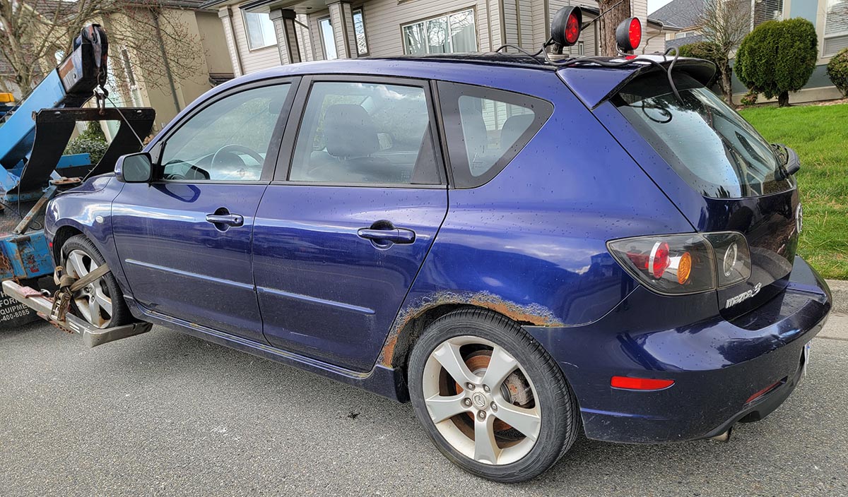 Vancouver scrap car removal of Mazda 3