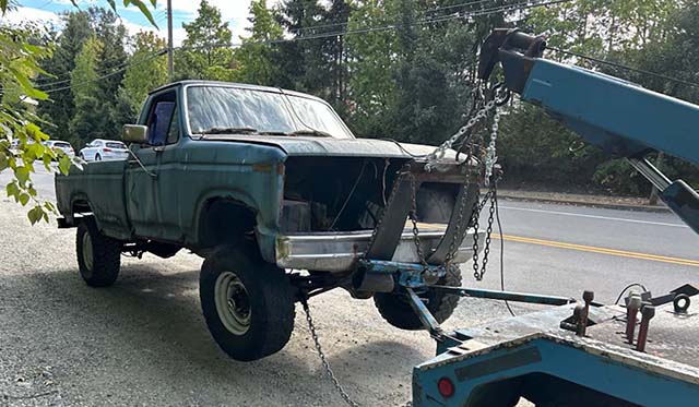 scrap car removal of Ford truck