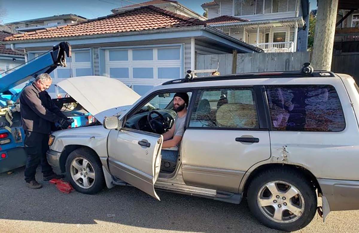 Scrap car being picked up by Vancouver Scrap Car Removal